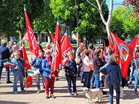 I partecipanti dello SPI al corteo