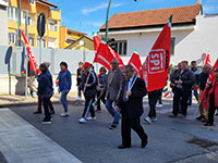 I partecipanti dello SPI al corteo