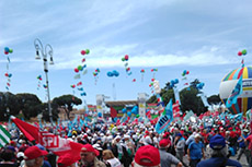 Manifestazione contro il blocco delle rivalutazioni