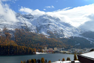 La zona termale e il lago di Saint Moritz