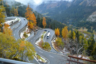 I tornanti del passo Maloja, verso Chiavenna